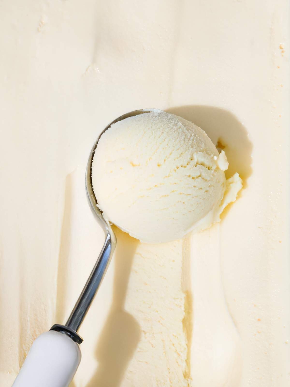 Close-up of creamy vanilla ice cream texture with Maison Matcha Ceremonial Vanilla Matcha