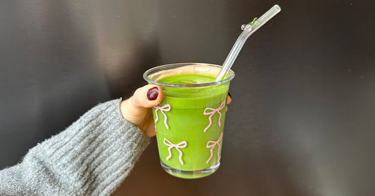 Maison Matcha's iced matcha latte in a cute cup