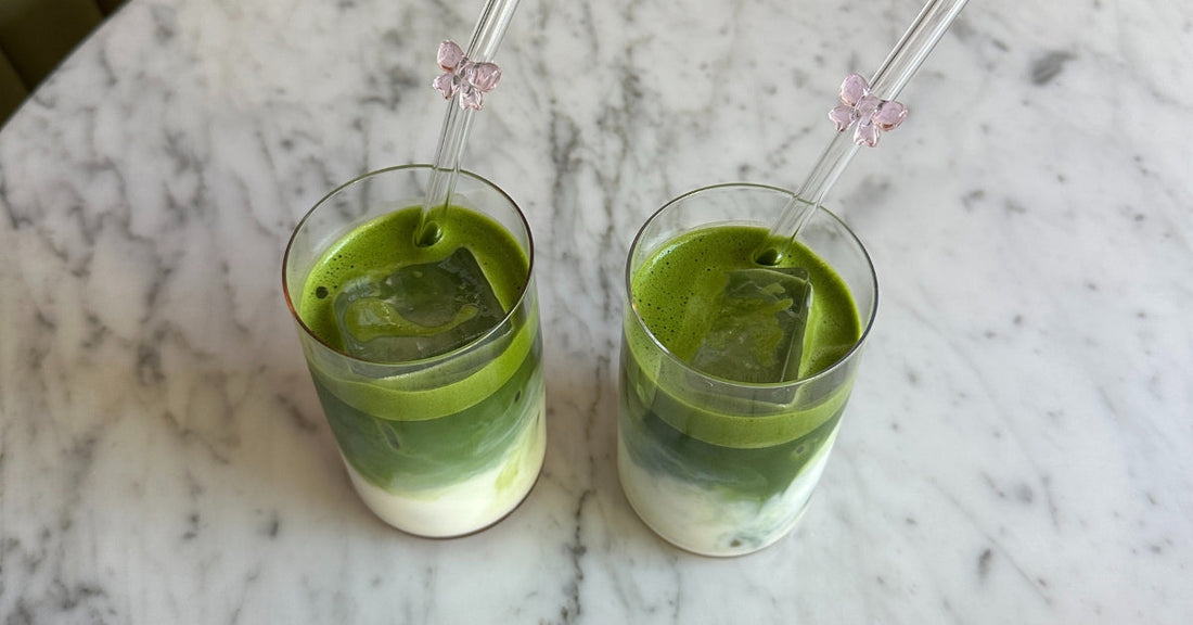 Maison Matcha iced matcha lattes deep green