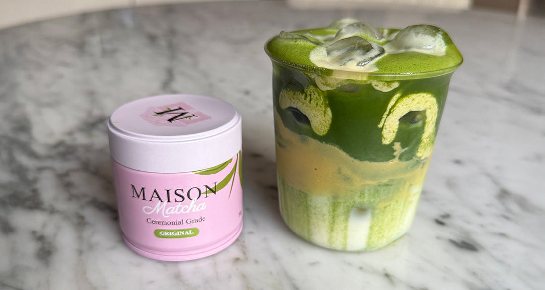 Maison Matcha original ceremonial pistachio cream matcha latte recipe