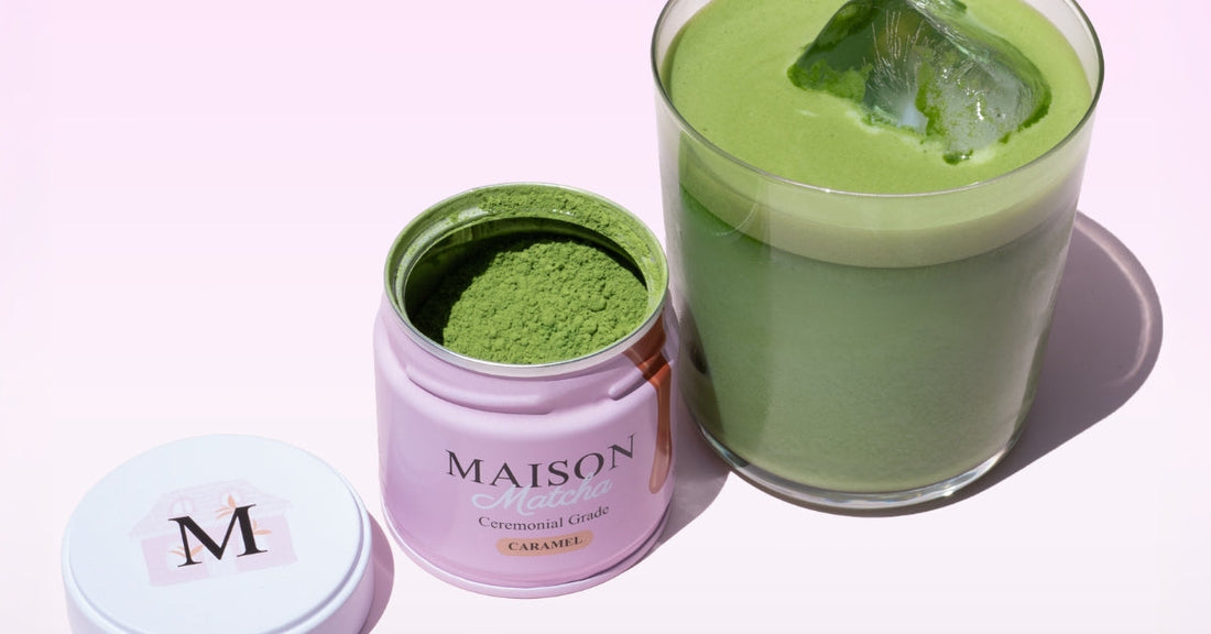 Maison Matcha Caramel Ceremonial matcha powder for latte