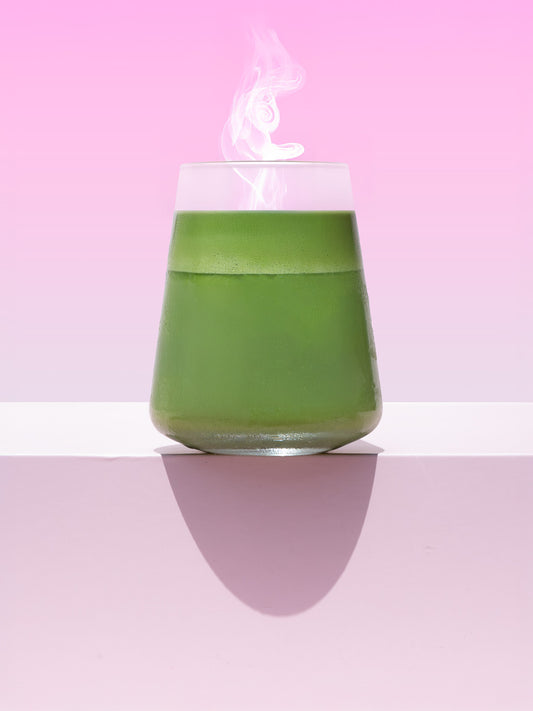 Maison Matcha ceremonial original iced matcha latte looking vibrant green smokey