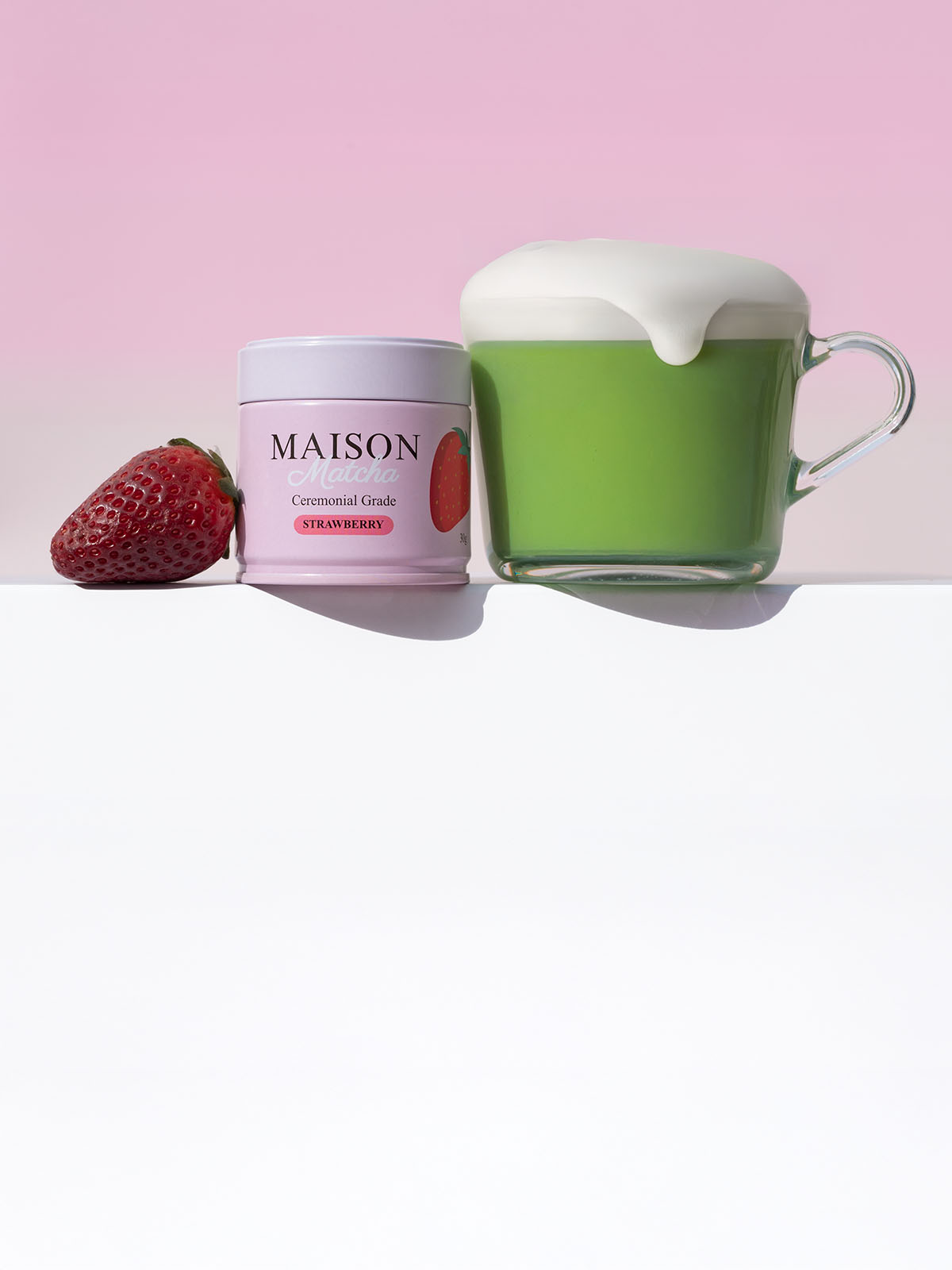 Maison Matcha strawberry ceremonial matcha powder no sugar added