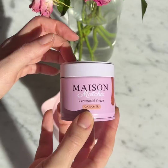 Maison Matcha Caramel ceremonial matcha powder tutorial