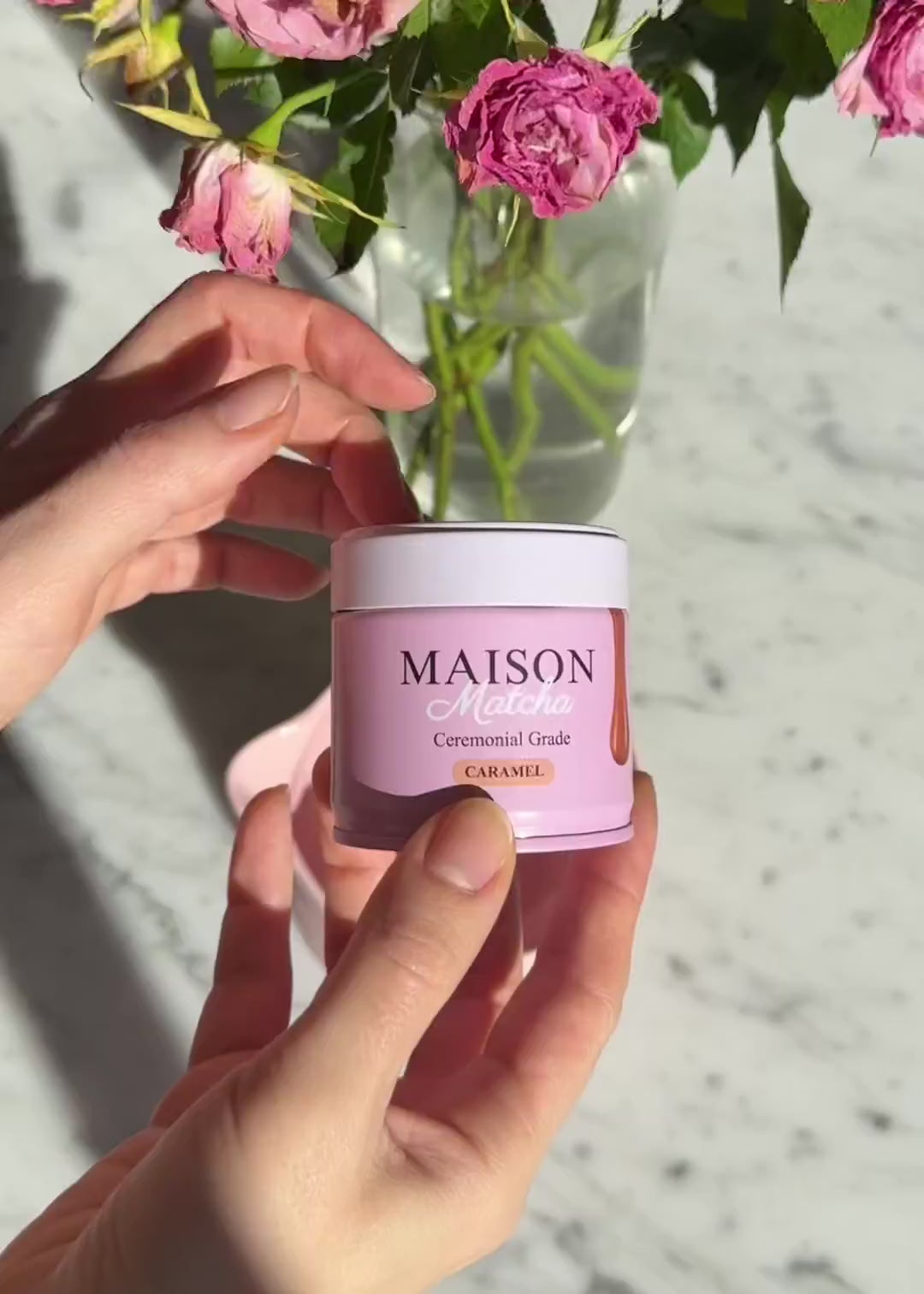 Maison Matcha Caramel ceremonial matcha powder tutorial