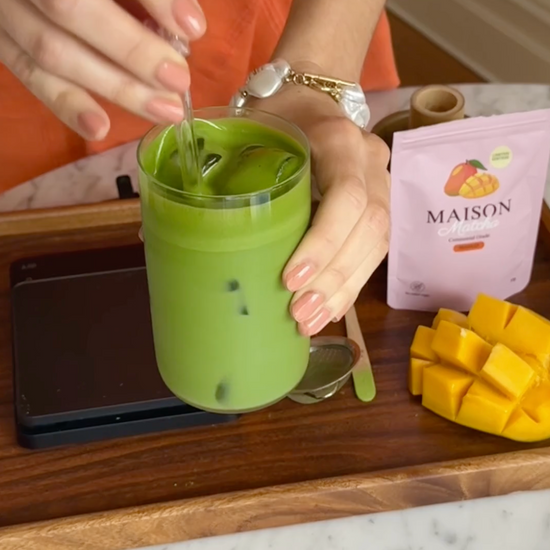 Maison Matcha mango matcha powder limited edition summer preparation matcha latte at home